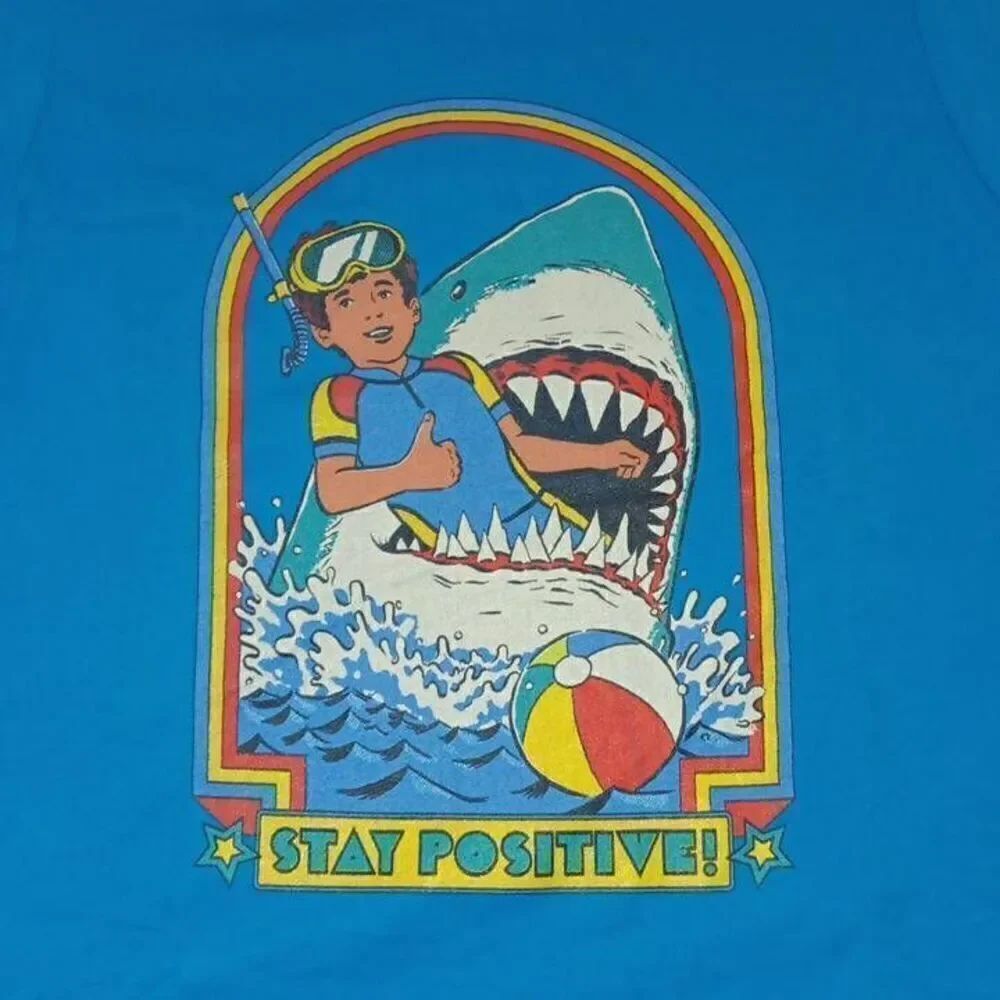 Stay Positive Women's Tshirt Size Medium PTP 16" Length 25.5 Fitted & super cu